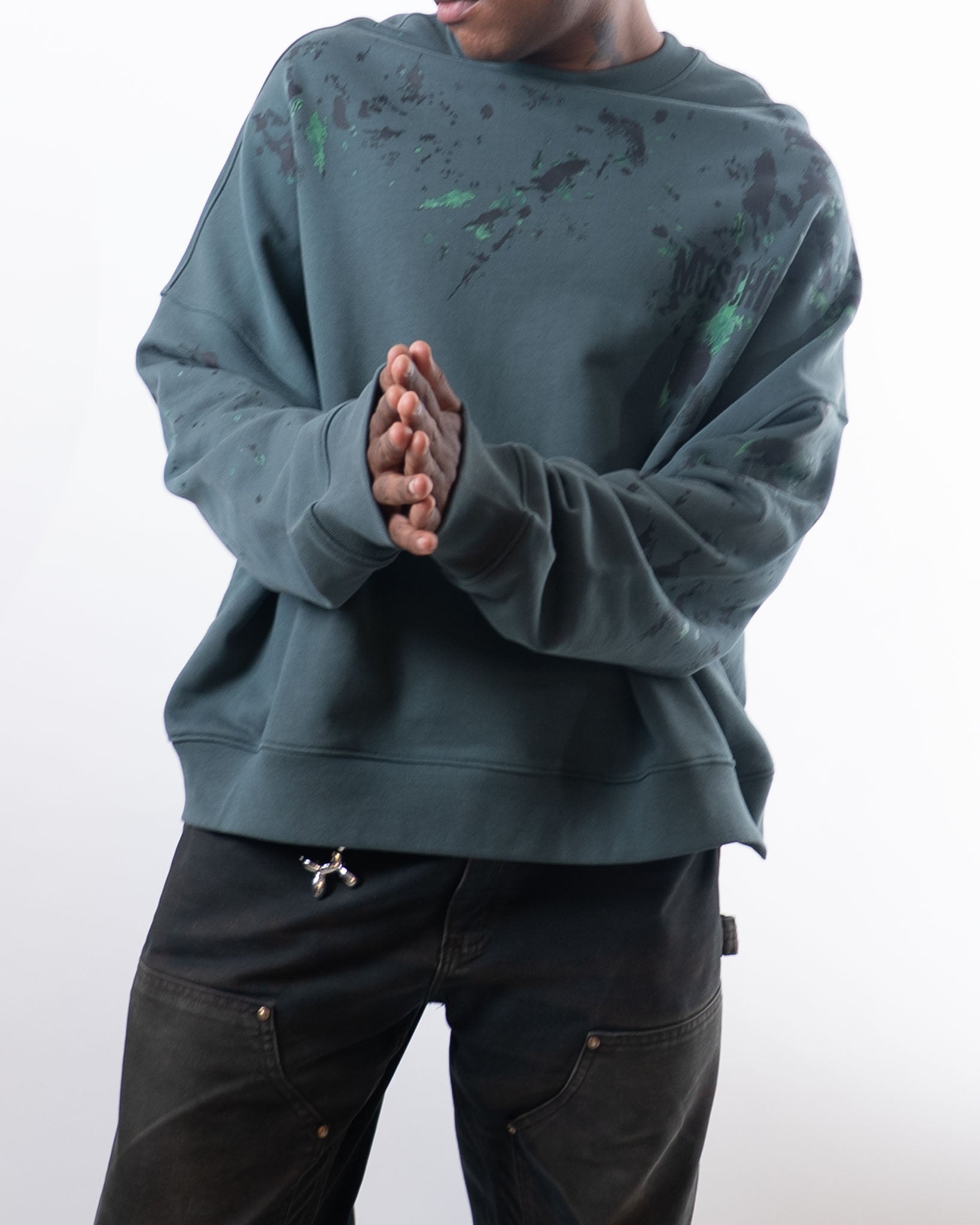 Moschino Paint Splatter Crewneck Sweatshirt