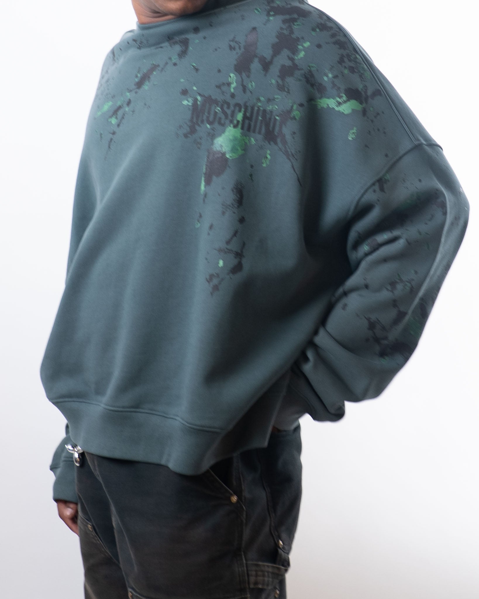 Moschino Paint Splatter Crewneck Sweatshirt