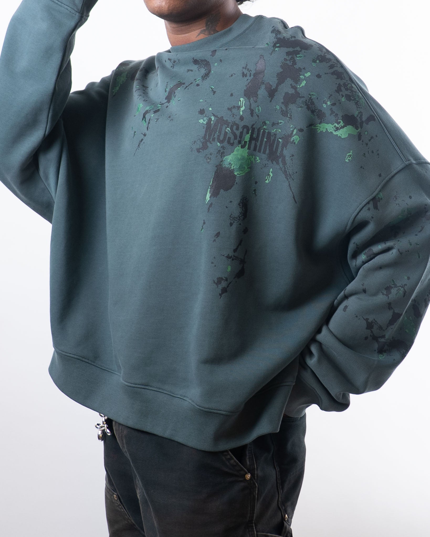 Moschino Paint Splatter Crewneck Sweatshirt