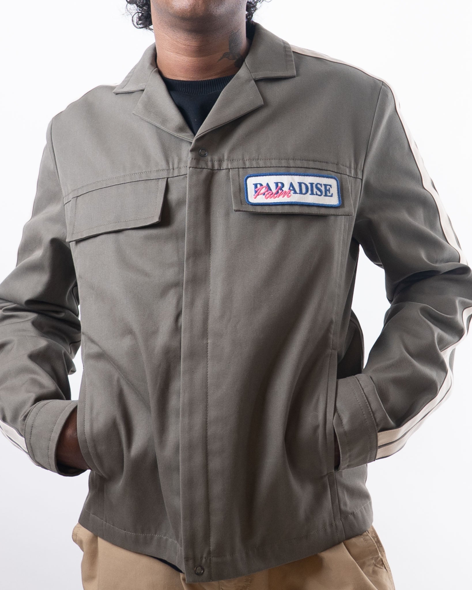 Palm Angels Paradise Embroidered Shirt Jacket