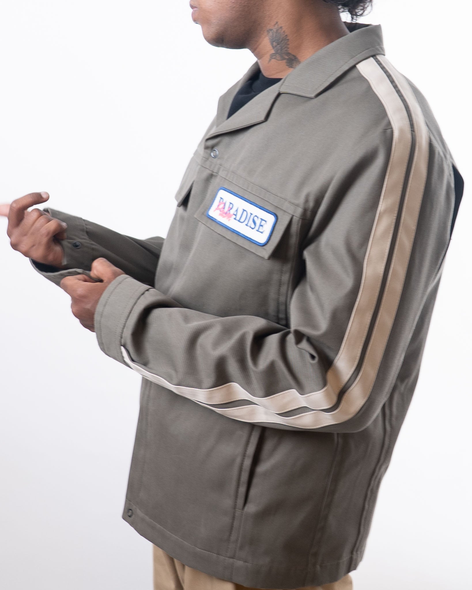 Palm Angels Paradise Embroidered Shirt Jacket