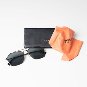 FENDI Black Pentagon Shaped Sunglasses