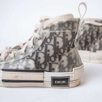 DIOR Black/White Oblique Mesh B23 High Top Sneakers