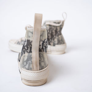 DIOR Black/White Oblique Mesh B23 High Top Sneakers