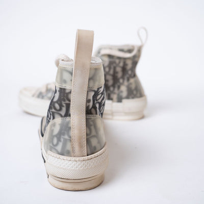 DIOR Black/White Oblique Mesh B23 High Top Sneakers