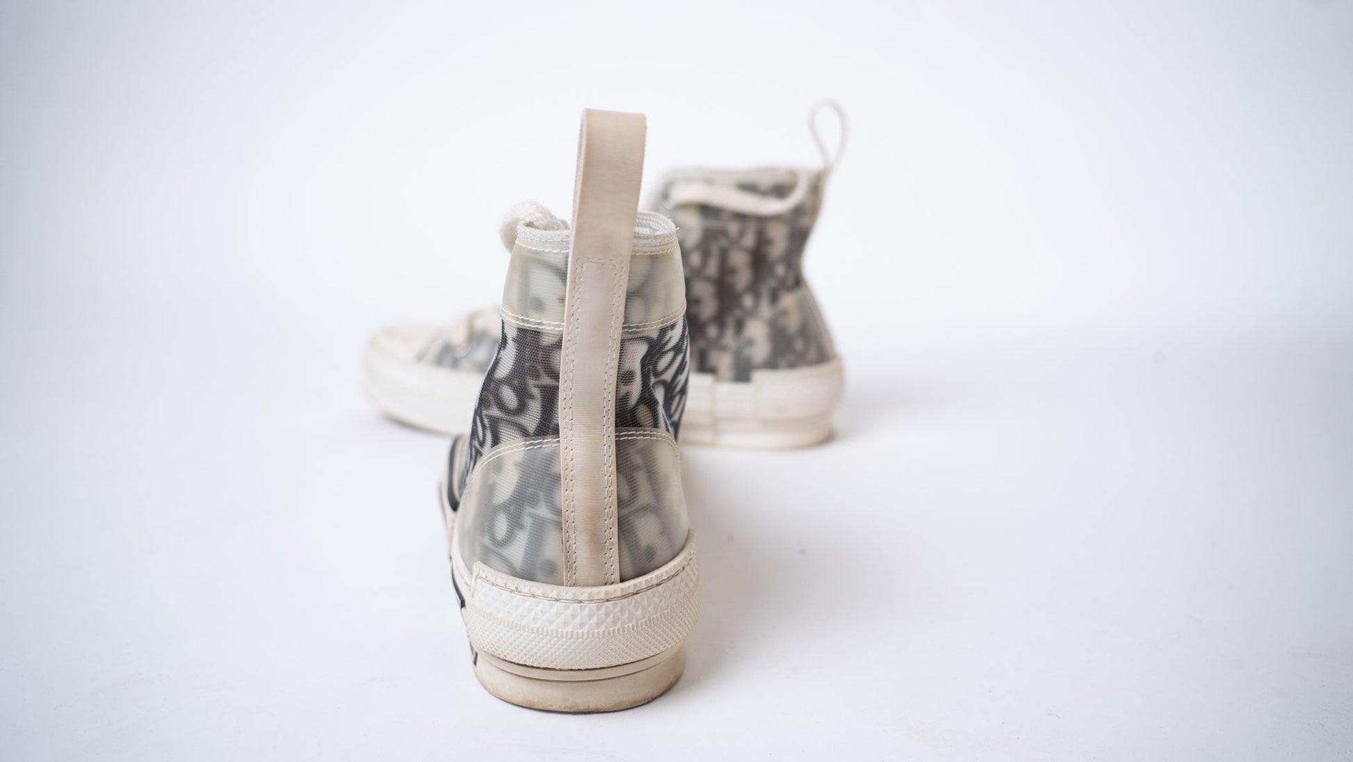 DIOR Black/White Oblique Mesh B23 High Top Sneakers