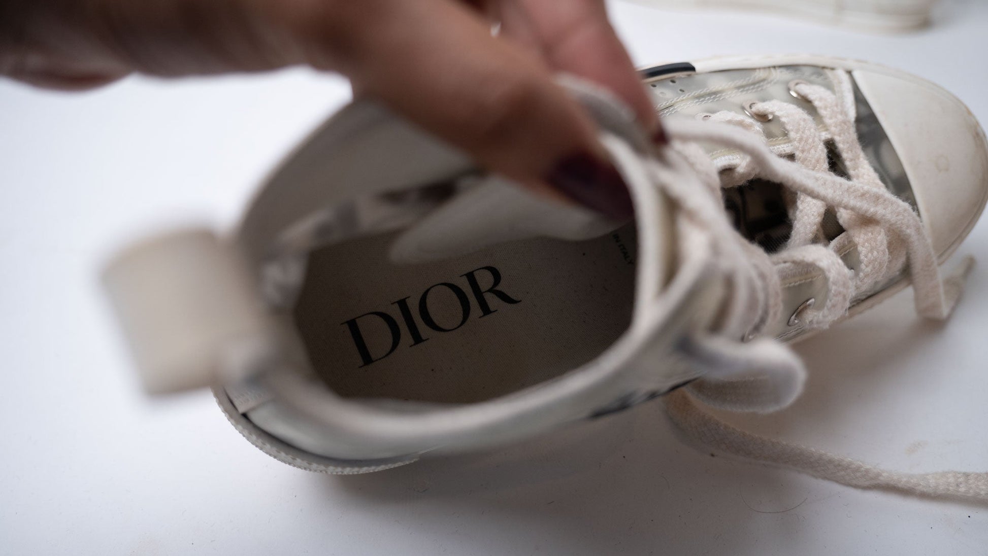 DIOR Black/White Oblique Mesh B23 High Top Sneakers