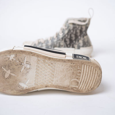 DIOR Black/White Oblique Mesh B23 High Top Sneakers