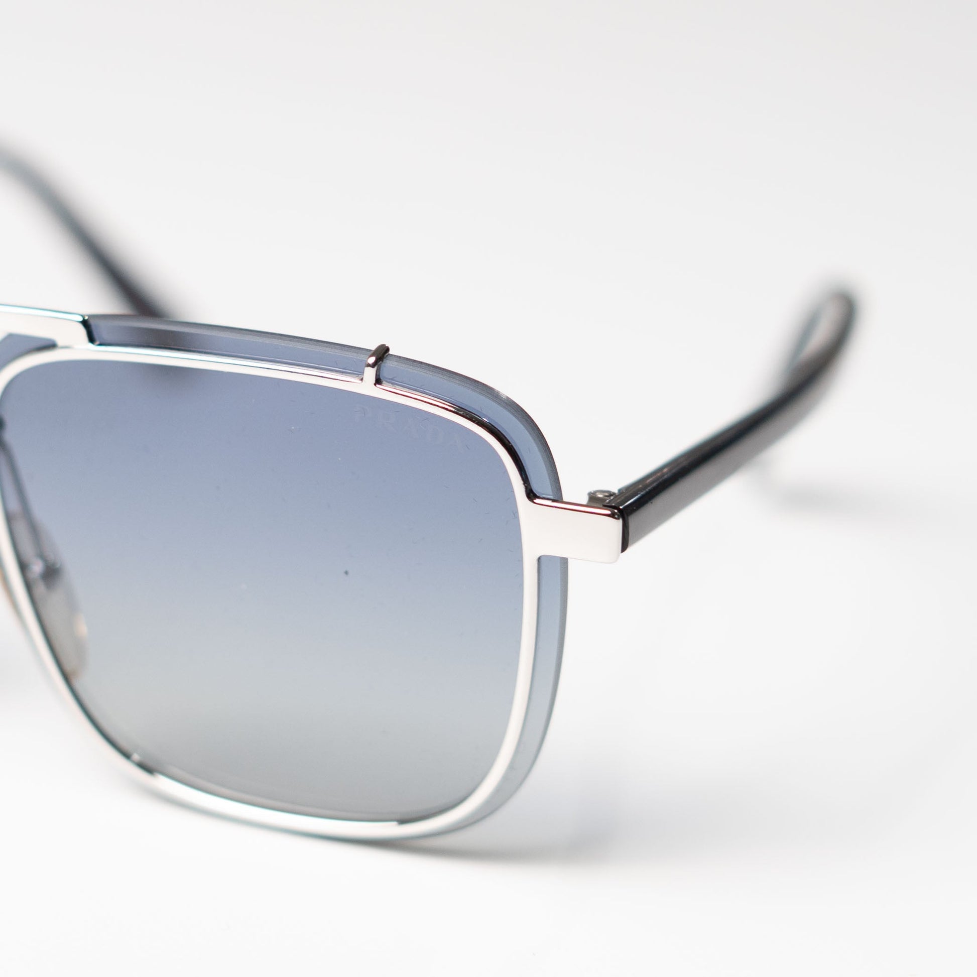 PRADA Silver Rectangular Sunglasses