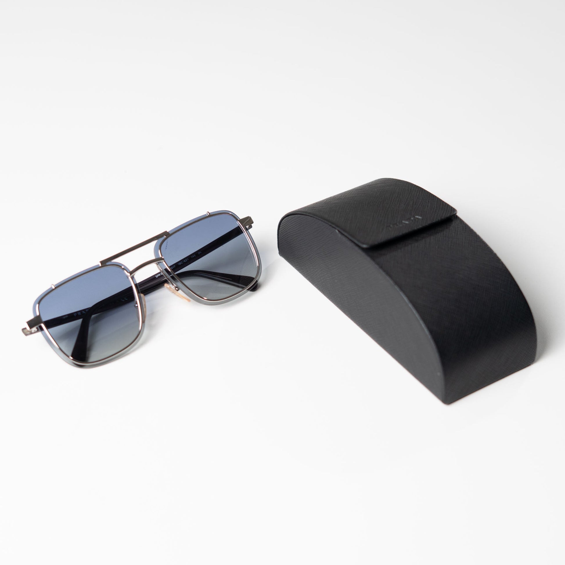 PRADA Silver Rectangular Sunglasses
