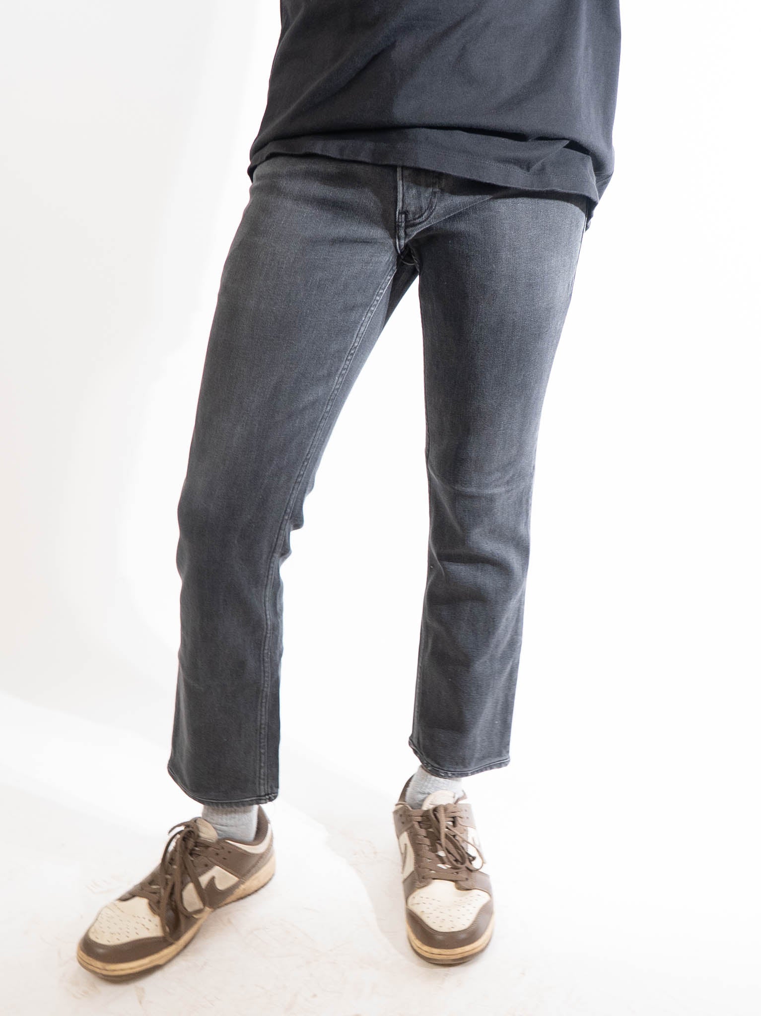 Calvin Klein Jeans Visual Washed Black Cotton Slim Fit Jeans