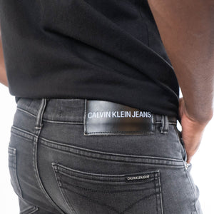 Calvin Klein Jeans Visual Washed Black Cotton Slim Fit Jeans