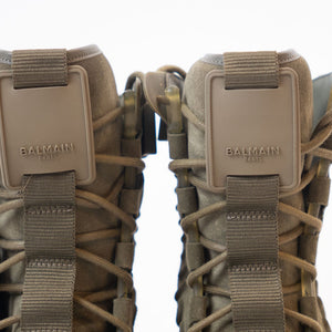 Balmain Khaki Army High-Top Sneakers