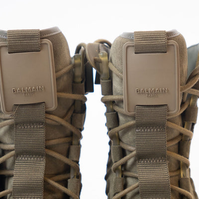 Balmain Khaki Army High-Top Sneakers