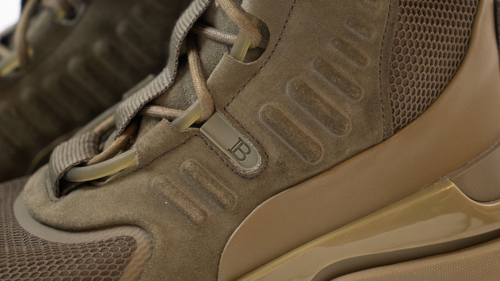 Balmain Khaki Army High-Top Sneakers