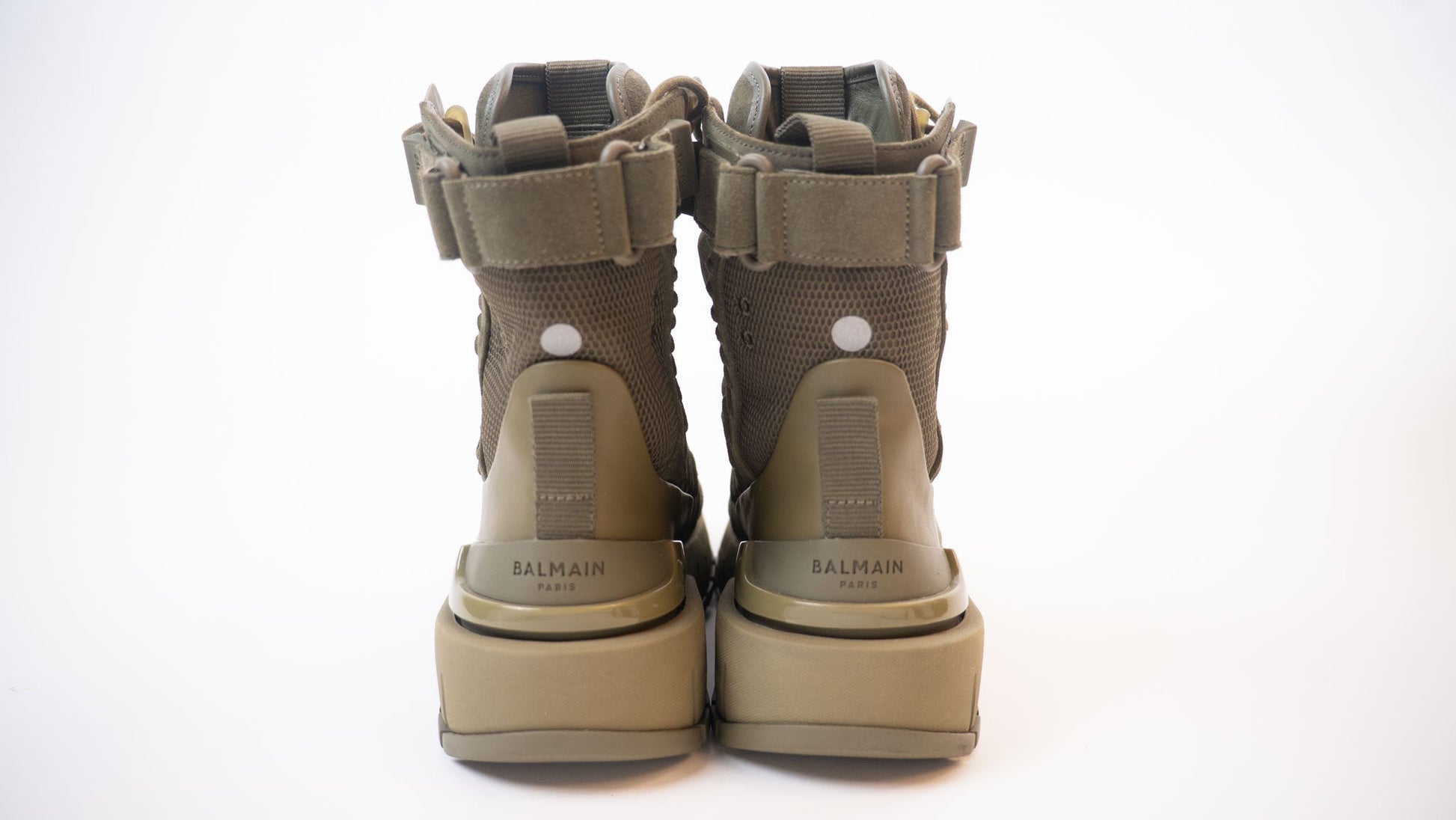 Balmain Khaki Army High-Top Sneakers