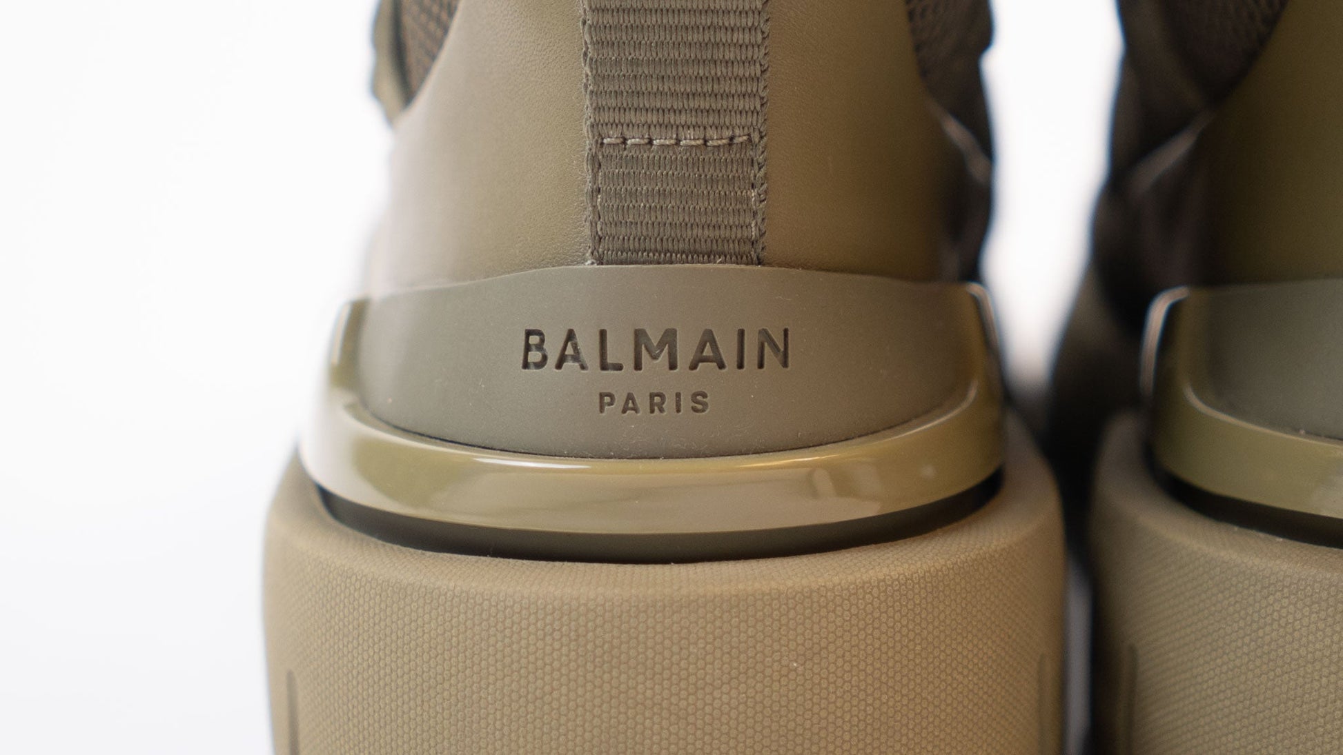Balmain Khaki Army High-Top Sneakers