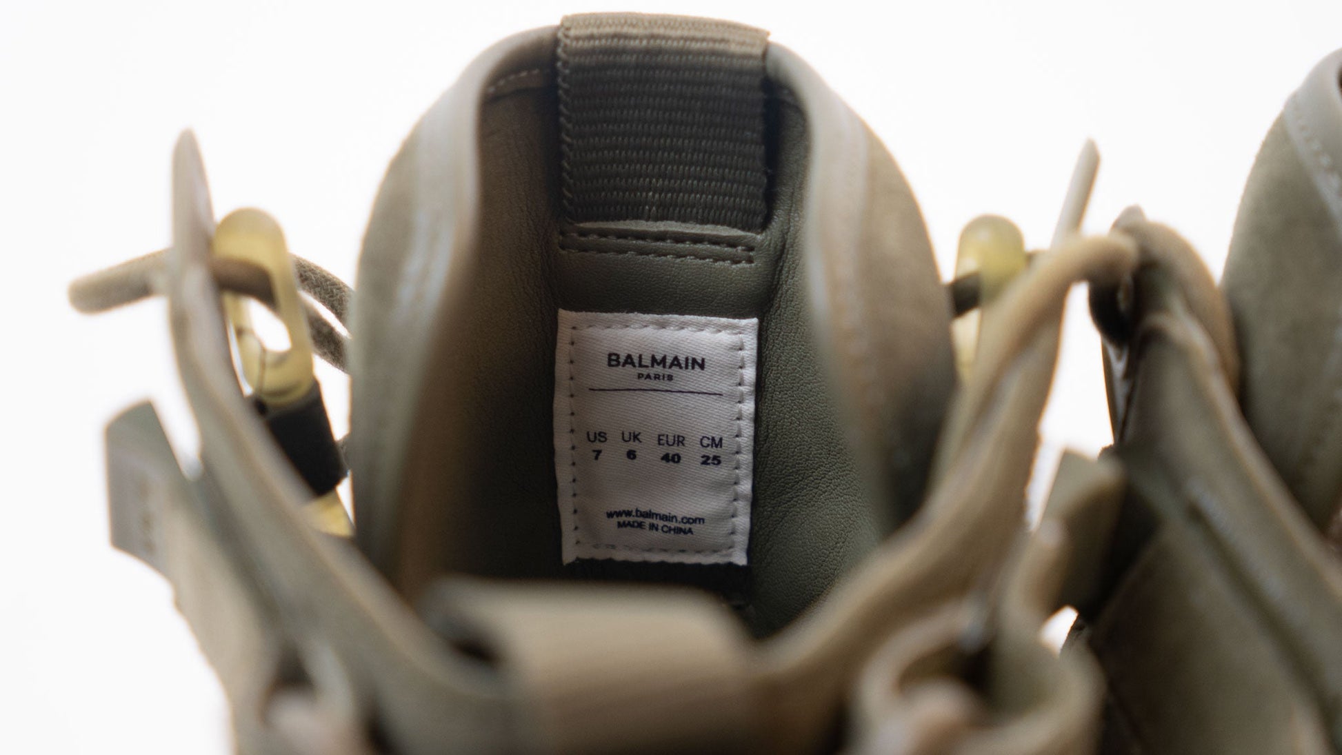 Balmain Khaki Army High-Top Sneakers