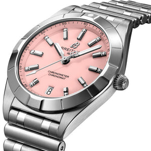 Breitling Chronomat Pink Dial Women 32mm