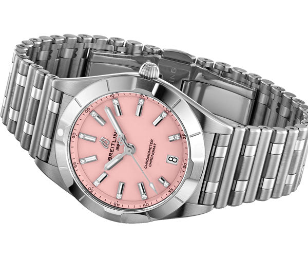 Breitling Chronomat Pink Dial Women 32mm