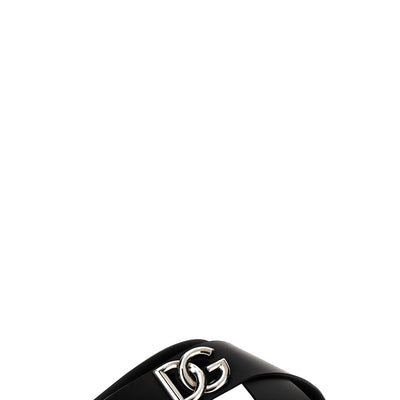 Dolce & Gabbana Logo Leather Sandals