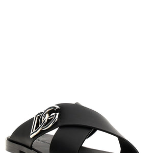 Dolce & Gabbana Logo Leather Sandals