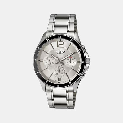 Enticer Men Quartz White Dial Chronograph Stainless Steel Watch A833