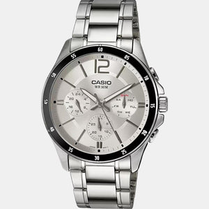 Enticer Men Quartz White Dial Chronograph Stainless Steel Watch A833