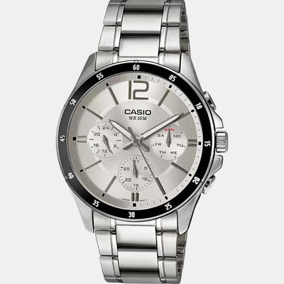 Enticer Men Quartz White Dial Chronograph Stainless Steel Watch A833