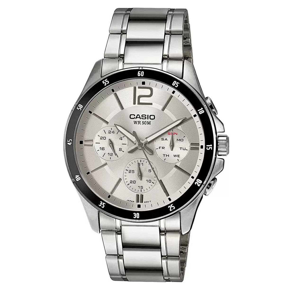 Casio Enticer Silver Dial Men 43.5mm