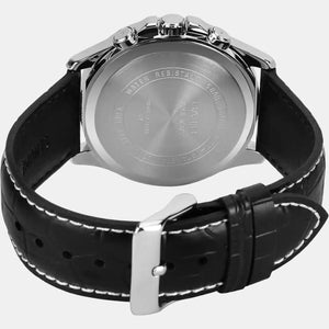 Enticer Men Quartz Black Dial Chronograph Leather Watch A834