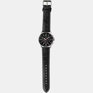 Enticer Men Quartz Black Dial Chronograph Leather Watch A834