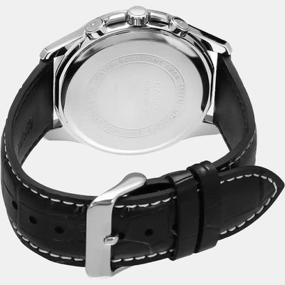 Enticer Men Quartz Black Dial Chronograph Leather Watch A838