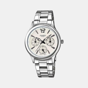 Enticer Women Quartz White Dial Chronograph Stainless Steel Watch A848