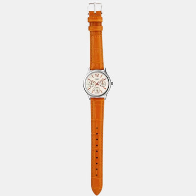 Enticer Women Quartz White Dial Chronograph Leather Watch A862
