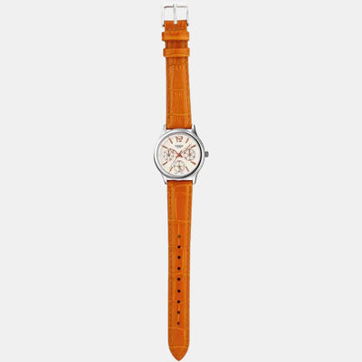 Enticer Women Quartz White Dial Chronograph Leather Watch A862