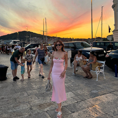 Roma Bodycon Midi Dress in Pink