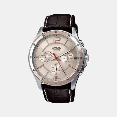Enticer Men Quartz Rose Gold Dial Chronograph Stainless Steel Watch A956