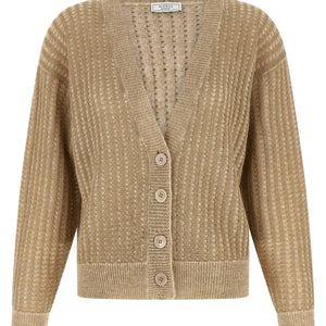 Peserico Waffle Lamé Cardigan