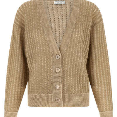 Peserico Waffle Lamé Cardigan