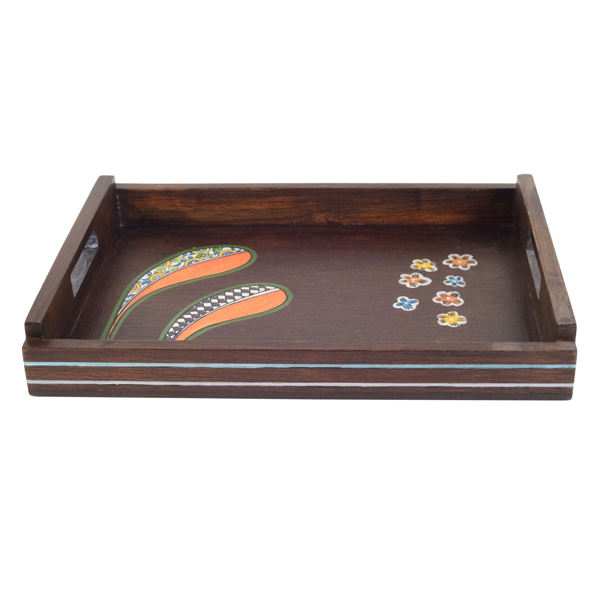 Brown - Blooming Leaves Serving Trays (Set of 2)