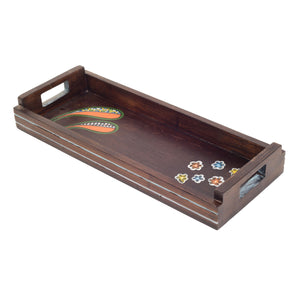 Brown - Blooming Leaves Serving Tray