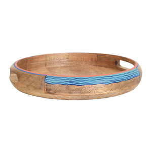 Brown  - Pichhwai Leela Round Serving Tray