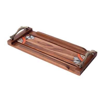 Brown - Flora Handcrafted Serving Tray (15x6x2)
