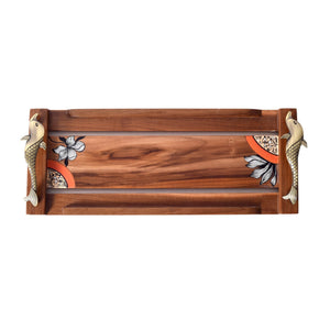 Brown - Flora Handcrafted Serving Tray (15x6x2)