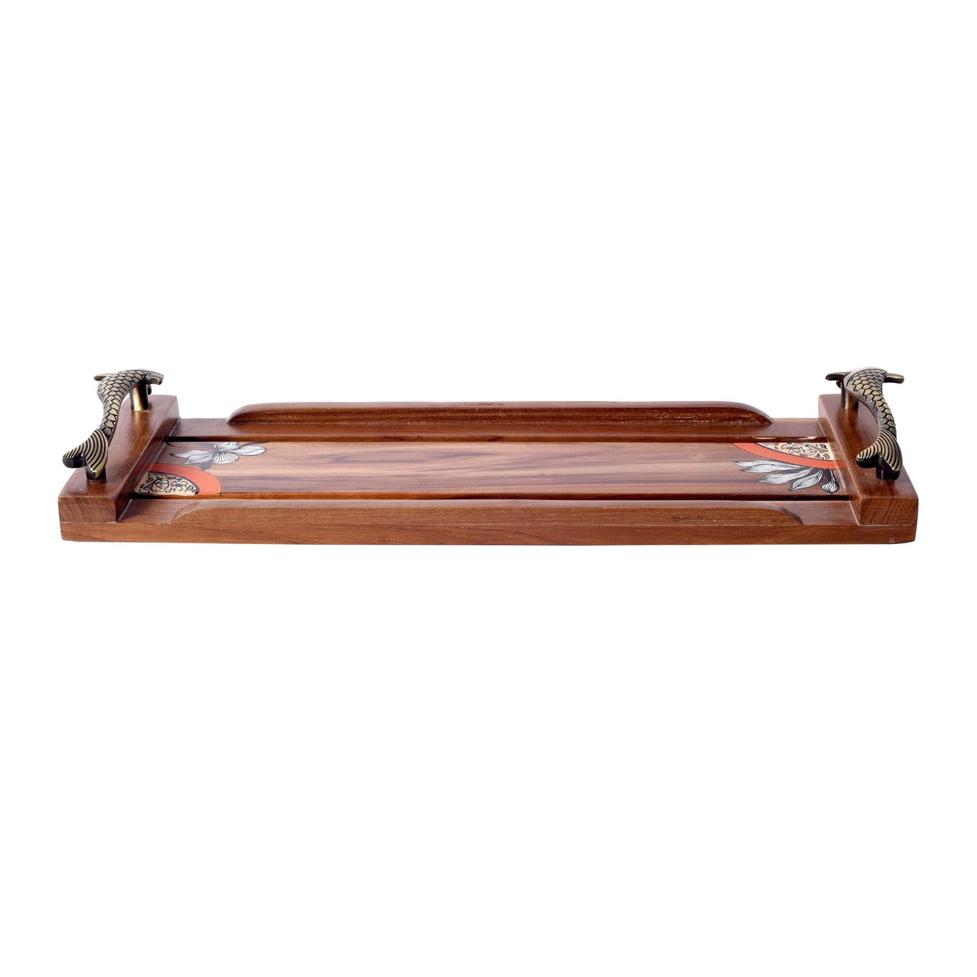 Brown - Flora Handcrafted Serving Tray (15x6x2)