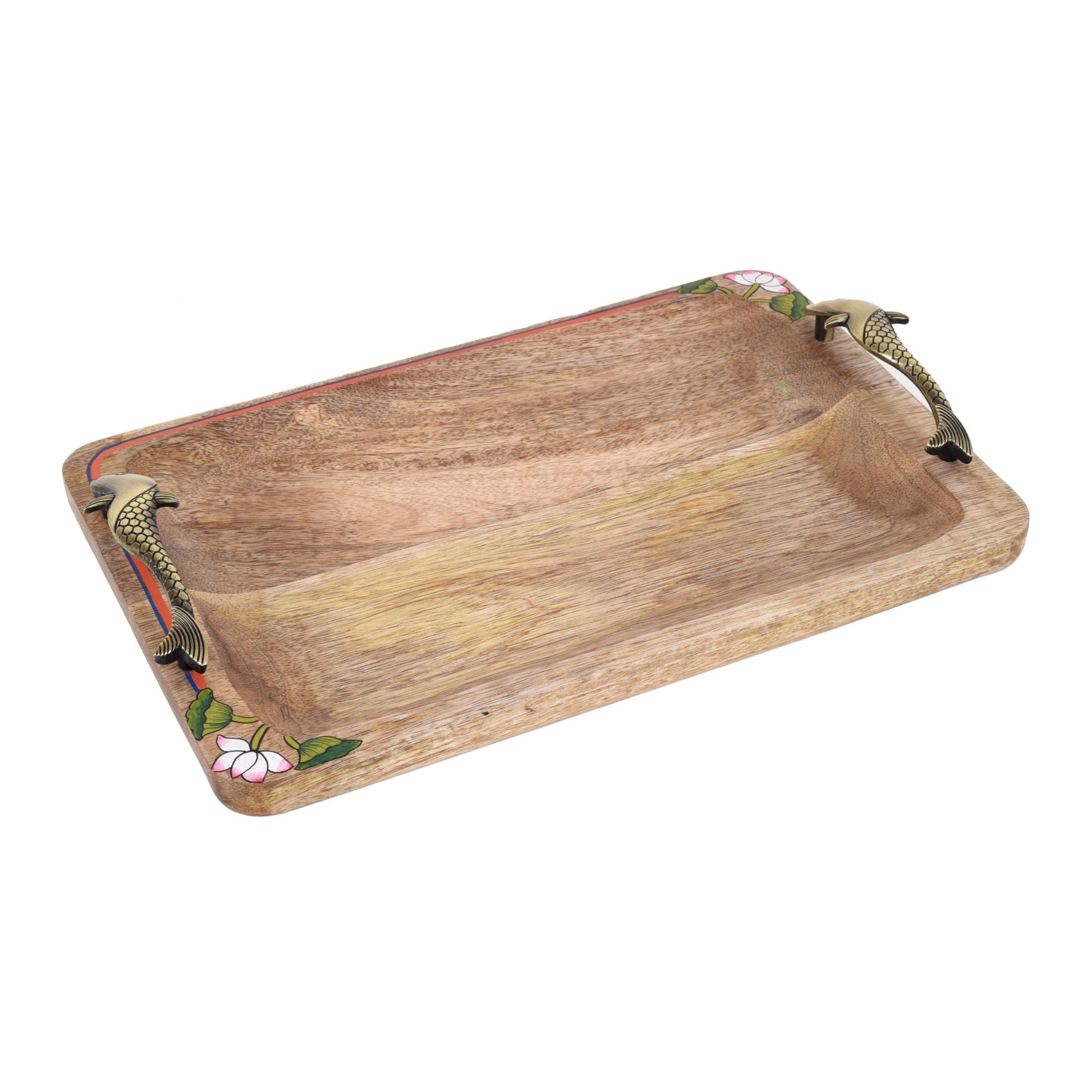 Brown - Pichhwai Iteha Rectangular Serving Tray (14x9x2)