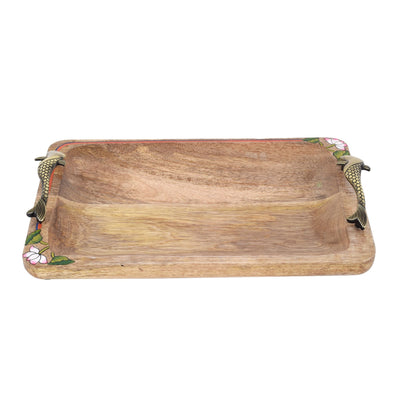 Brown - Pichhwai Iteha Rectangular Serving Tray (14x9x2)