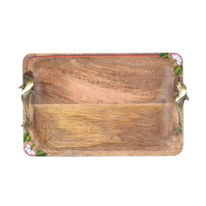 Brown - Pichhwai Iteha Rectangular Serving Tray (14x9x2)