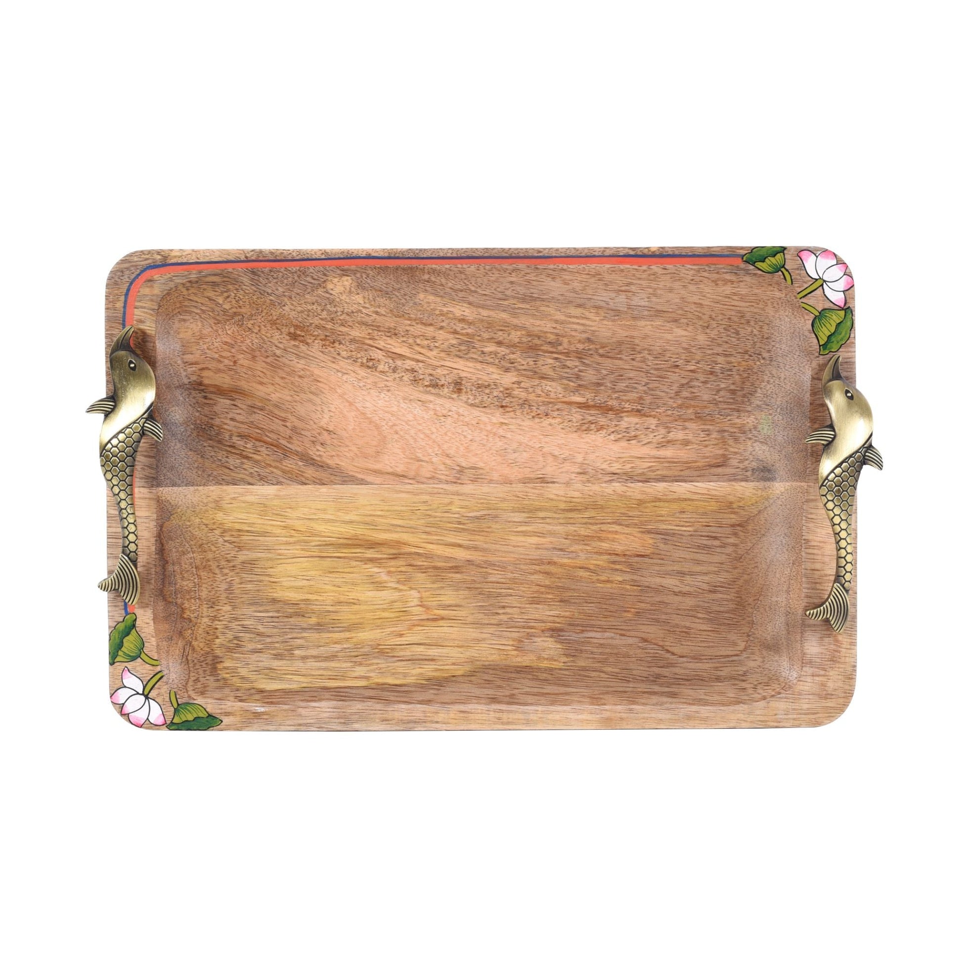 Brown - Pichhwai Iteha Rectangular Serving Tray (14x9x2)